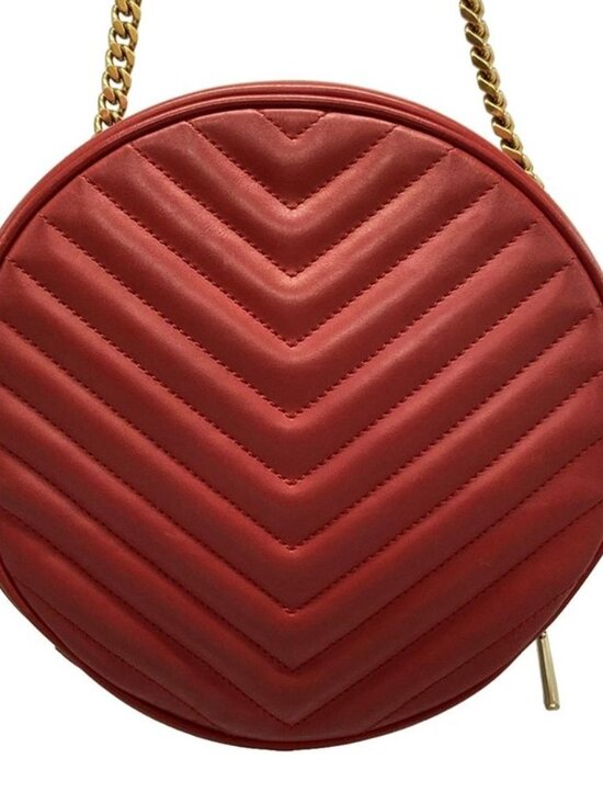Saint Laurent Paris Shoulder Bag Red Chain Leather - Picture 3 of 15